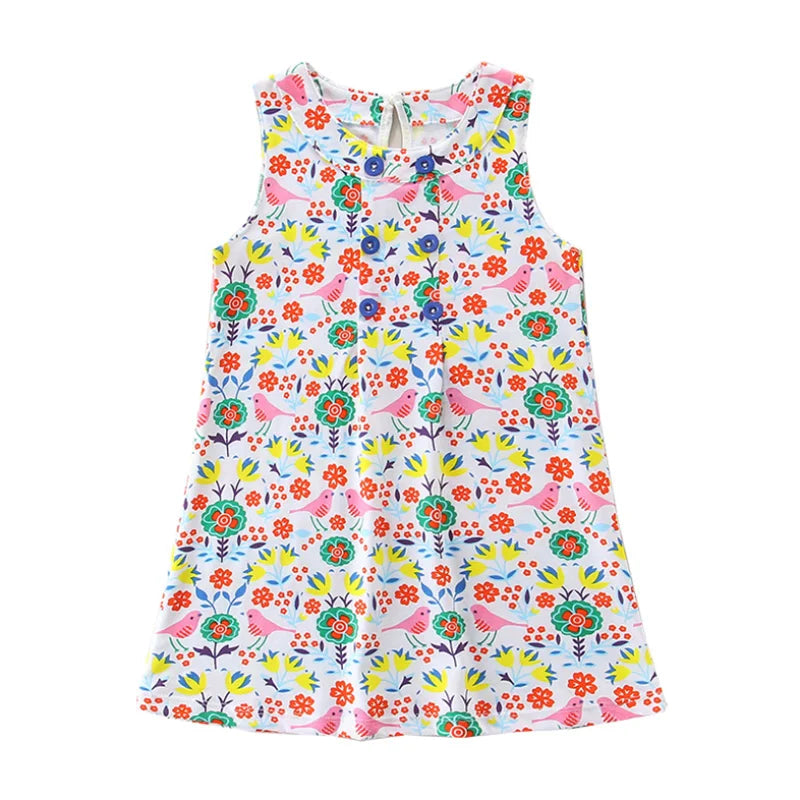 Simple Print Sleeveless Dresses