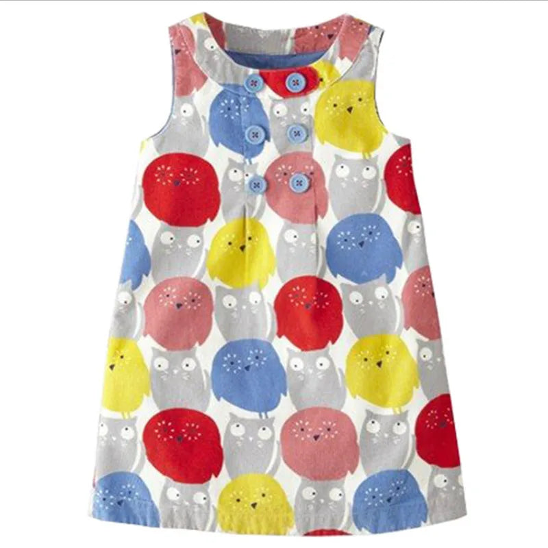 Simple Print Sleeveless Dresses